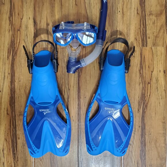 Speedo Snorkel Set Mask, Snorkel, & Fin Set Junior L/XL Dive Water Swimming - Picture 7 of 13